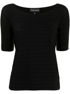 Emporio Armani топ в рубчик с U-образным вырезом