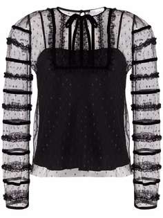 RED Valentino блузка из тюля пуэн-деспри