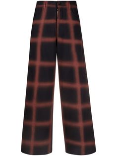 Marni широкие брюки в клетку Windowpane