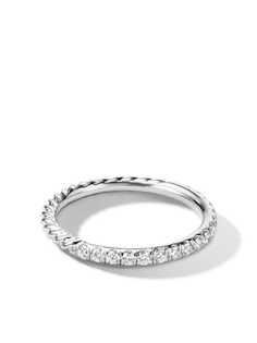 David Yurman кольцо Cable из белого золота с бриллиантами