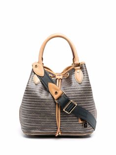 Louis Vuitton полосатая сумка 2010-х годов с монограммой