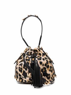 Moschino сумка-ведро с анималистичным принтом