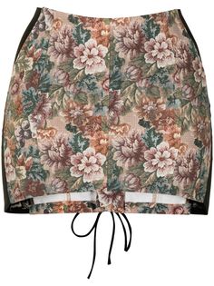 Miaou юбка мини с цветочным принтом и завязками