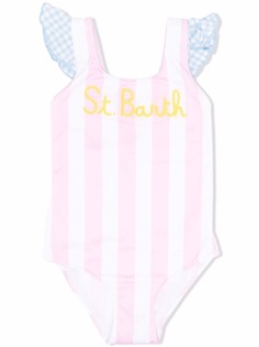 Mc2 Saint Barth Kids полосатый купальник с логотипом