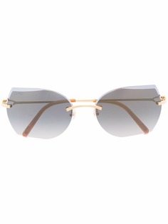 Cartier Eyewear солнцезащитные очки в безободковой оправе