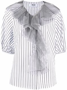 MSGM блузка с оборками и объемными рукавами