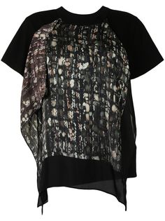 Sacai футболка асимметричного кроя