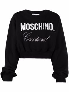 Moschino укороченная толстовка с логотипом из страз