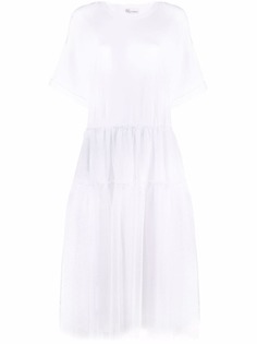 RED Valentino платье-футболка с тюлем пуэн-деспри