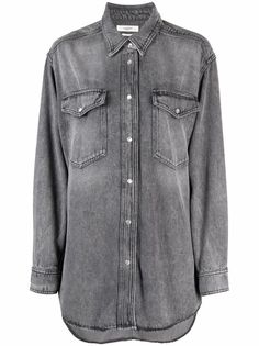 Isabel Marant Étoile джинсовая рубашка Tania с эффектом потертости