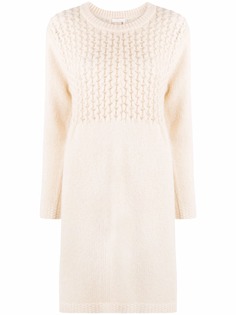 See by Chloé платье фактурной вязки с длинными рукавами