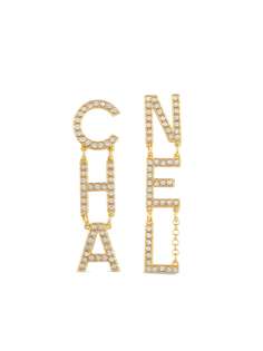 Chanel Pre-Owned непарные серьги 2020-го года с кристаллами