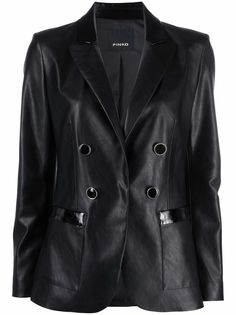 Pinko двубортный пиджак из искусственной кожи