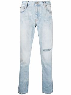 Off-White прямые джинсы с эффектом потертости