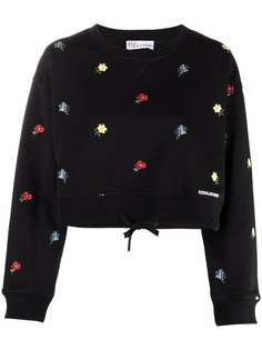 RED Valentino толстовка с цветочной вышивкой