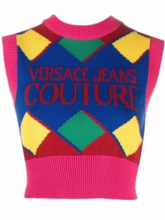 Versace Jeans Couture трикотажный топ с логотипом