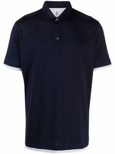 Brunello Cucinelli рубашка поло с контрастной отделкой
