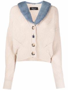 Blumarine кардиган с меховым воротником