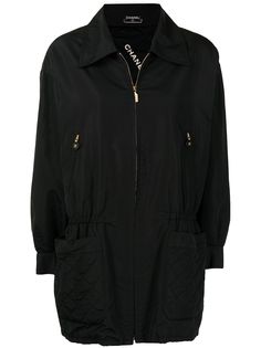 Chanel Pre-Owned стеганое пальто на молнии