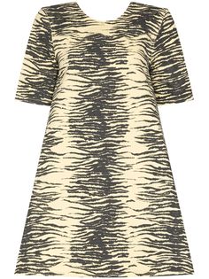 GANNI платье с открытой спиной и тигровым принтом
