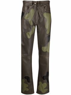 Almaz кожаные брюки с камуфляжным принтом Алмаз
