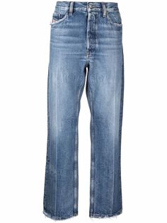 Diesel широкие джинсы с эффектом потертости