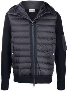 Moncler куртка с дутыми вставками и капюшоном