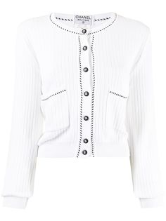 Chanel Pre-Owned кардиган 1996-го года на пуговицах с логотипом CC