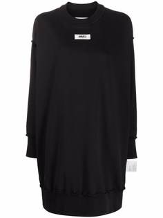 MM6 Maison Margiela платье-футболка с вырезами и логотипом