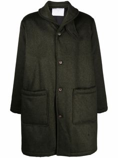 Société Anonyme однобортное пальто с накладными карманами