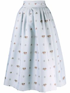 Elie Saab жаккардовая юбка миди с цветочным узором