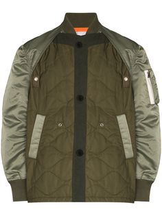 Sacai бомбер со стегаными вставками