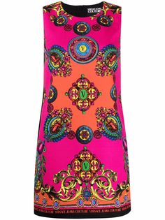 Versace Jeans Couture короткое платье-трапеция с узором