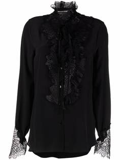 Ermanno Scervino блузка с высоким воротником и кружевом