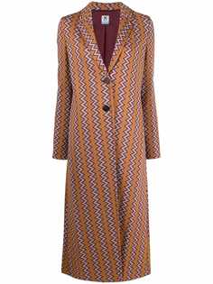 Missoni однобортное пальто с узором зигзаг