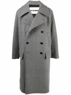 Jil Sander двубортное пальто строгого кроя