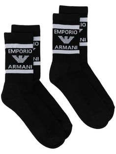Emporio Armani комплект из двух пар носков вязки интарсия с логотипом