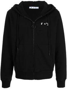 Off-White худи на молнии с логотипом