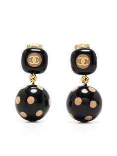 Chanel Pre-Owned серьги 2000-х годов с узором в горох