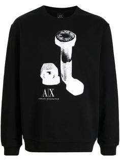 Armani Exchange толстовка с графичным принтом