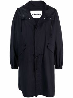 Jil Sander парка с капюшоном и логотипом