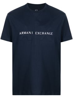 Armani Exchange футболка с тисненым логотипом