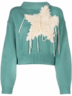 TWINSET укороченный джемпер с вышивкой