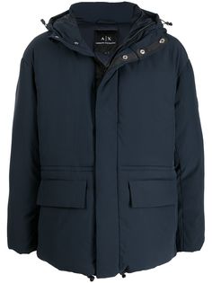 Armani Exchange пальто с нашивкой-логотипом