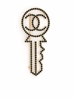 Chanel Pre-Owned брошь 2010-го года со стразами и логотипом CC