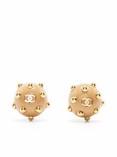 Chanel Pre-Owned серьги-клипсы 2000-х годов с логотипом CC