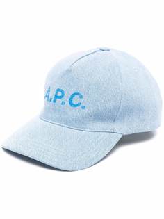 A.P.C. джинсовая кепка с логотипом