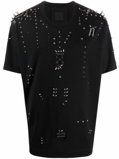Givenchy футболка с логотипом и заклепками