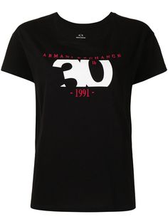 Armani Exchange футболка с вышитым логотипом