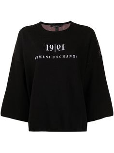 Armani Exchange джемпер с широкими рукавами и логотипом